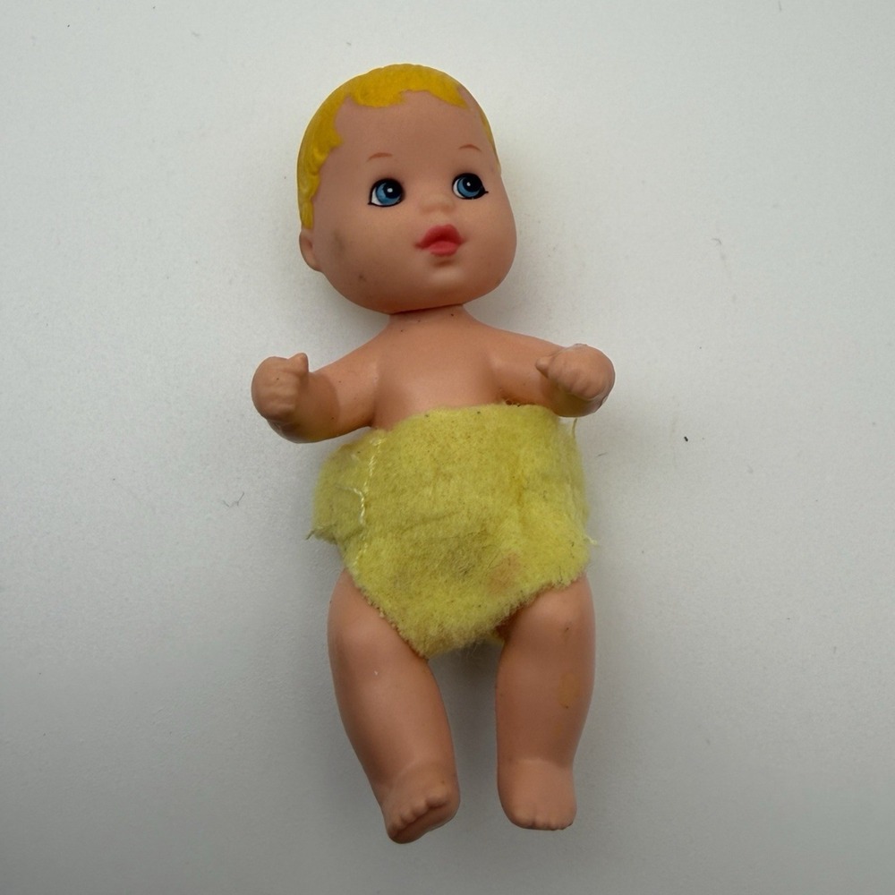 VTG Barbie Baby Doll Infant Yellow Diaper Krissy Boy Girl Babies Happy Blonde
